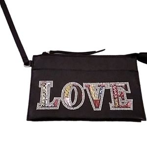 Love Bag/Wristlet Black‎ with Sparkles New Without Tags